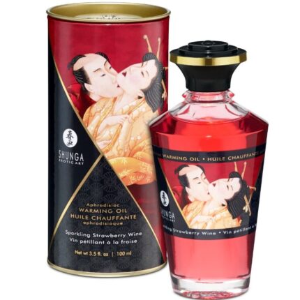 SHUNGA - ACEITE MASAJE EFECTO CALOR FRESAS Y CAVA 100 ML - sexbliss - Foto 1