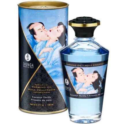 SHUNGA - ACEITE MASAJE EFECTO CALOR SABOR COCO 100 ML - sexbliss - Foto 1