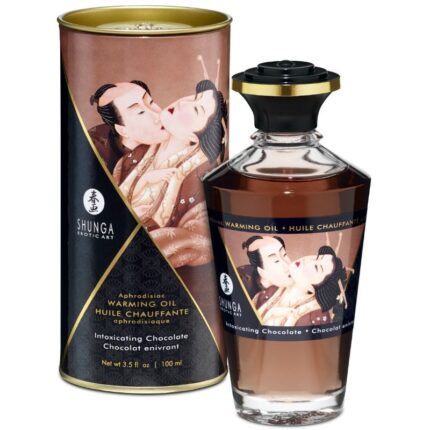 SHUNGA - ACEITE MASAJE EFECTO CALOR SABOR INTENSO CHOCOLATE 100 ML - sexbliss - Foto 1