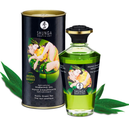 SHUNGA - ACEITE MASAJE EFECTO CALOR TE VERDE ORGÁNICO 100 ML - sexbliss - Foto 1