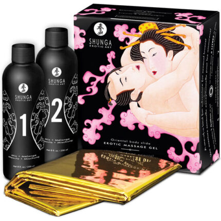 SHUNGA - GEL DE MASAJE ERÓTICO CUERPO A CUERPO ORIENTAL FRESAS Y CAVA - sexbliss - Foto 1
