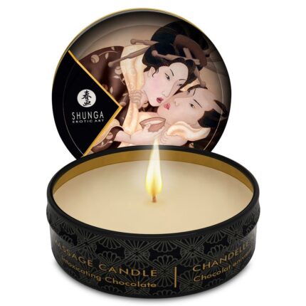 SHUNGA - MINI CARESS BY CANDELIGHT VELA MASAJE CHOCOLATE 30 ML - sexbliss - Foto 1