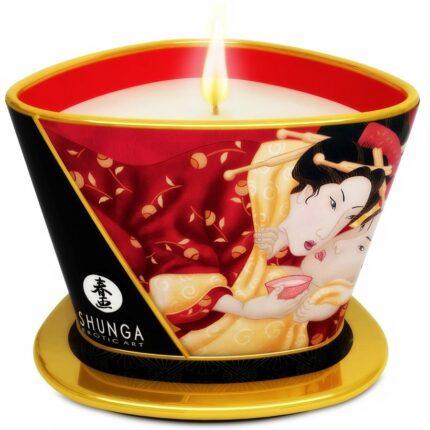 SHUNGA - MINI CARESS BY CANDELIGHT VELA MASAJE FRESAS Y CAVA 170 ML - sexbliss - Foto 1