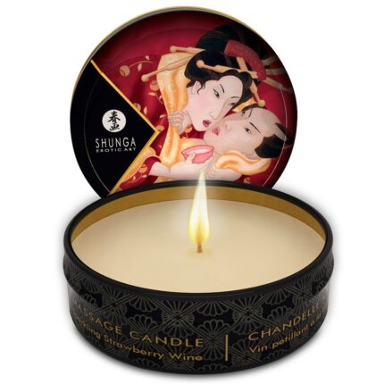 SHUNGA - MINI CARESS BY CANDELIGHT VELA MASAJE FRESAS Y CAVA 30 ML - sexbliss - Foto 1