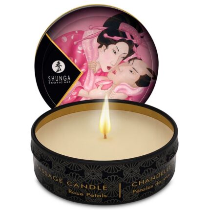 SHUNGA - MINI CARESS BY CANDELIGHT VELA MASAJE ROSAS 30 ML - sexbliss - Foto 1