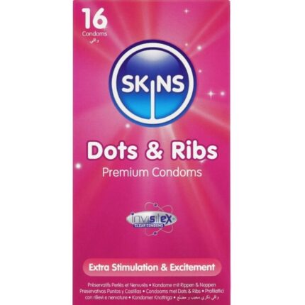 SKINS - DOTS & RIBS PRESERVATIVOS PREMIUM PACK 16 - sexbliss - Foto 1