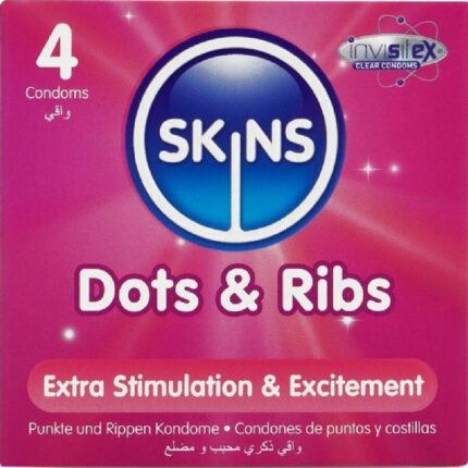 SKINS - DOTS & RIBS PRESERVATIVOS PREMIUM PACK 4 - sexbliss - Foto 1