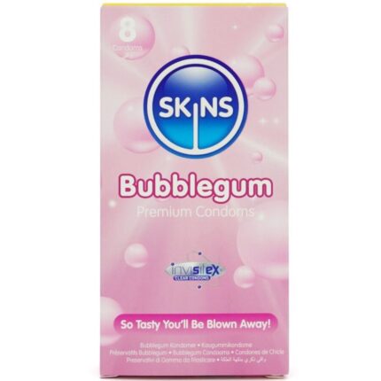 SKINS - PRESERVATIVOS PREMIUM SABOR CHICLE PACK 8 - sexbliss - Foto 1
