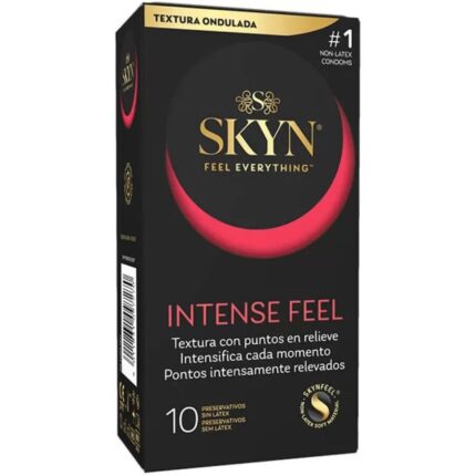 SKYN - PRESERVATIVO INTENSE FEEL TEXTURA CON DISEÑO ONDULADO 10 UNIDADES - sexbliss - Foto 1