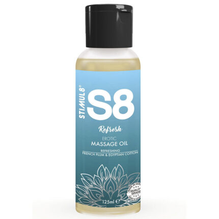 STIMUL8 - S8 REFRESH ACEITE DE MASAJE ALGODÓN 125 ML - sexbliss - Foto 1