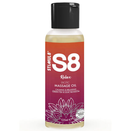 STIMUL8 - S8 RELAX ACEITE DE MASAJE TÉ VERDE 125 ML - sexbliss - Foto 1