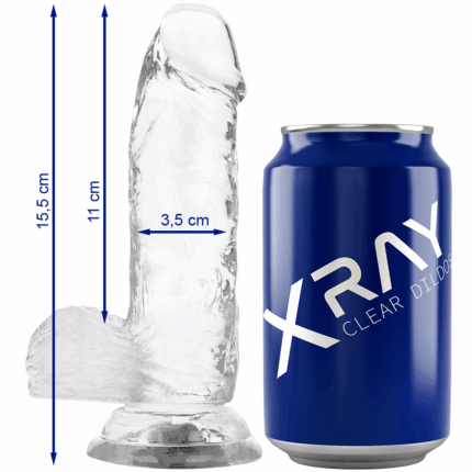 X RAY - CLEAR DILDO REALISTA TRANSPARENTE 15.5 CM -O- 3.5 CM - sexbliss - Foto 1