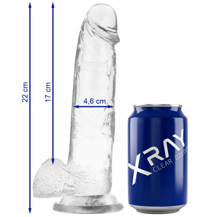 X RAY - CLEAR DILDO REALISTA TRANSPARENTE 22 CM -O- 4.6 CM - sexbliss - Foto 1