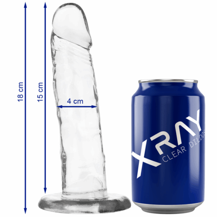 X RAY - CLEAR DILDO TRANSPARENTE 18 CM -O- 4 CM - sexbliss - Foto 1