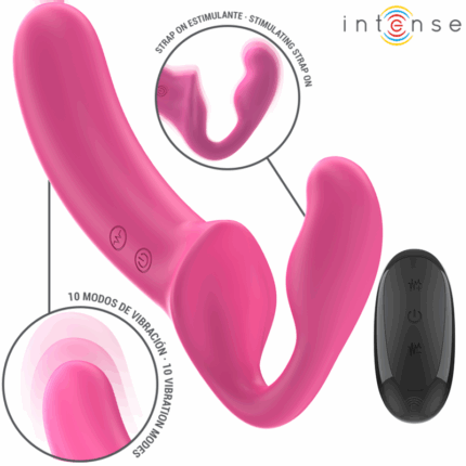INTENSE - AMY VIBRADOR DOBLE 20 CM ROSA CONTROL REMOTO - sexbliss - Foto 1