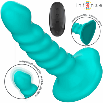 INTENSE - BUFFY VIBRADOR TALLA S DISEÑO EN ESPIRAL 10 VIBRACIONES AZUL CONTROL REMOTO - sexbliss - Foto 1