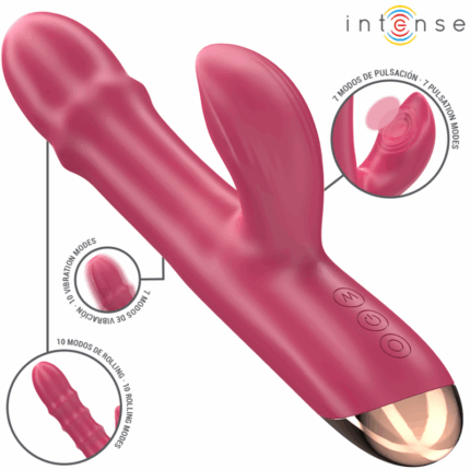 INTENSE - CHLOE VIBRADOR MULTIFUNCIÓN 3 EN 1 ROJO - sexbliss - Foto 1