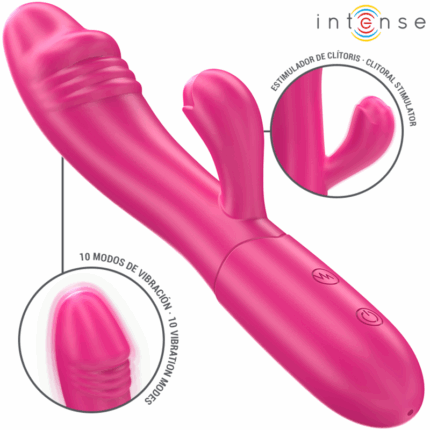 INTENSE - IVY VIBRADOR FLEXIBLE 10 VIBRACIONES CON LENGUA ESTIMULADORA ROSA - sexbliss - Foto 1