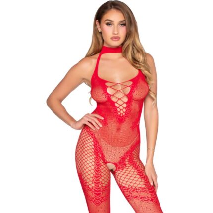 LEG AVENUE - 89336 BODYSTOCKING SIN ENTREPIERNA ROJO - TALLA ÚNICA - sexbliss - Foto 1