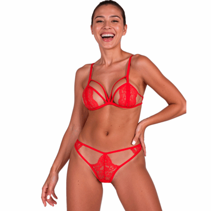 PASSION - ANUVERA SET SUJETADOR + TANGA ROJO L/XL - sexbliss - Foto 1