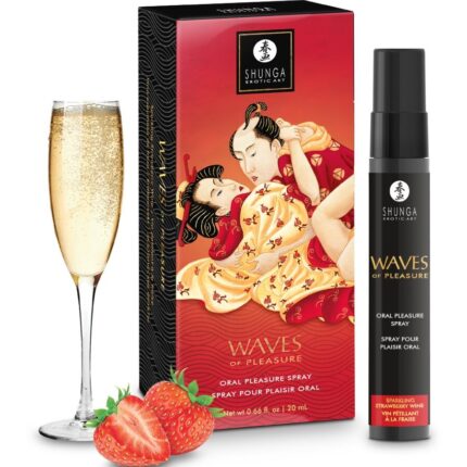 SHUNGA - WAVES PLEASURE SPRAY ORAL SEDUCTOR FRESA 20 ML - sexbliss - Foto 1