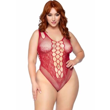 LEG AVENUE - 81641X BODY TIRANTES SIN COSTURAS BURDEOS TALLA 1X/2X - sexbliss - Foto 1