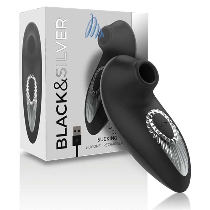 BLACK&SILVER - DRAKE DELUXE SUCKING VIBE SILICONA RECARGABLE NEGRO - sexbliss - Foto 1