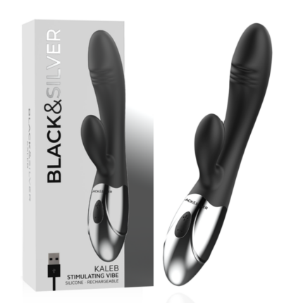 BLACK&SILVER - KALEB VIBRADOR RABBIT SILICON MILTI FUNCION - sexbliss - Foto 1