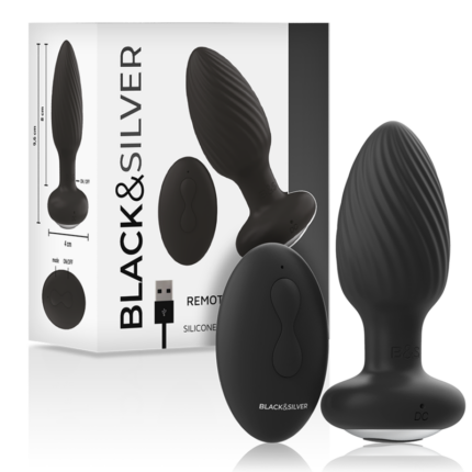 BLACK&SILVER - WELLS PLUG ROTADOR ANAL SILICONA CONTROL REMOTO - sexbliss - Foto 1