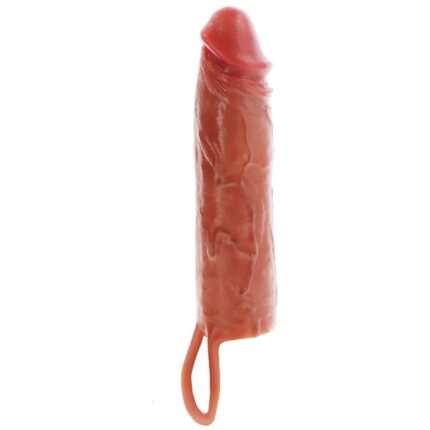 GET REAL - FUNDA HYDRATED SKIN DE SILICONA PARA PENE CARAMELO 20 CM - sexbliss - Foto 1