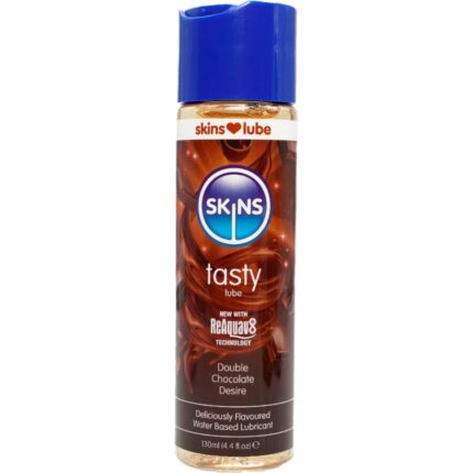 SKINS - TASTY LUBRICANTE BASE DE AGUA DOBLE CHOCOLATE 130 ML - sexbliss - Foto 1