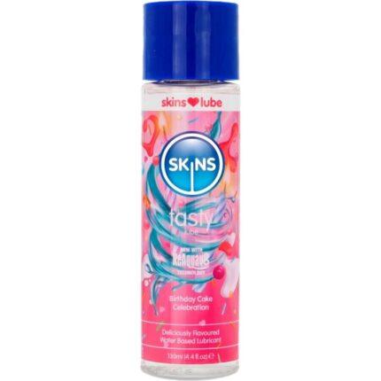 SKINS - TASTY LUBRICANTE BASE DE AGUA TARTA CUMPLEAÑOS 130 ML - sexbliss - Foto 1