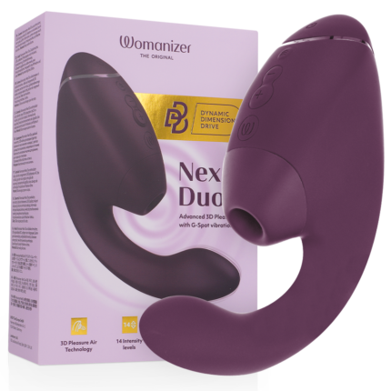 WOMANIZER - DUO NEXT ESTIMULADOR VIBRADOR DUAL CLÍTORIS & PUNTO·G MORADO - sexbliss - Foto 1