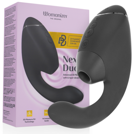 WOMANIZER - DUO NEXT ESTIMULADOR VIBRADOR DUAL CLÍTORIS & PUNTO·G NEGRO - sexbliss - Foto 1