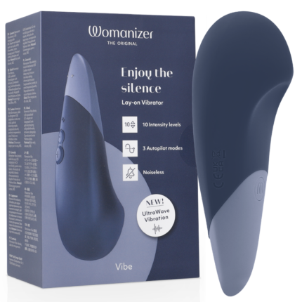 WOMANIZER - VIBE VIBRADOR LAY-ON SILENCIOSO AZUL OSCURO - sexbliss - Foto 1