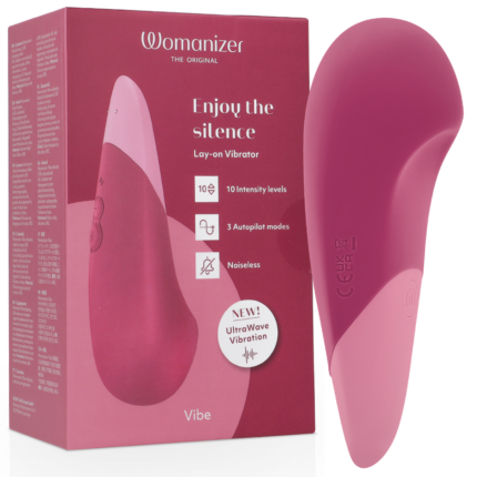 WOMANIZER - VIBE VIBRADOR LAY-ON SILENCIOSO ROSA OSCURO - sexbliss - Foto 1