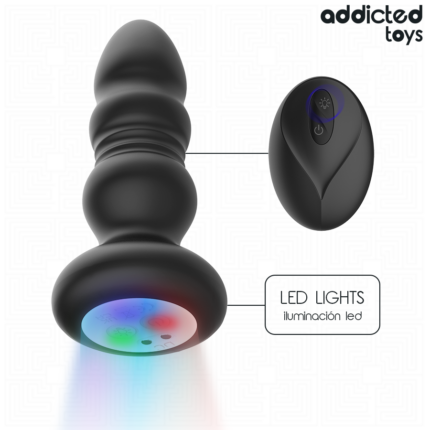 ADDICTED TOYS - PLUG ANAL VIBRADOR THRUSTING Y LUZ LED CONTROL REMOTO - sexbliss - Foto 1