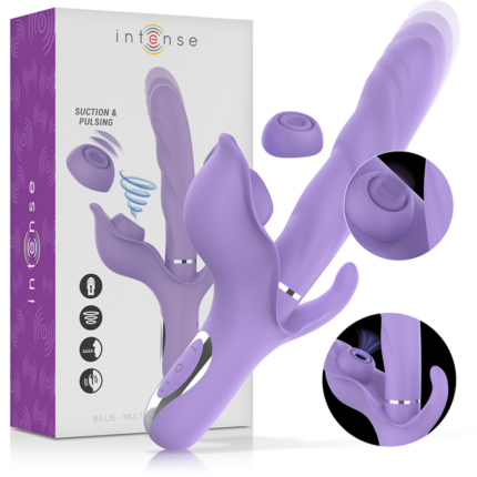 INTENSE - BILLIE VIBRADOR MULTIFUNCIÓN RECARGABLE SUCCIONADOR CON PULSADOR MORADO - sexbliss - Foto 1