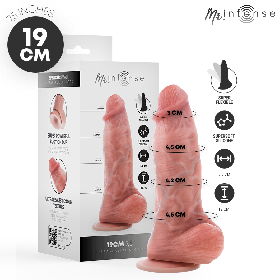 MR INTENSE - SMALL SPENCER DILDO SILICONA 19 CM -Ø- 4.5 CM - Foto 1 MR INTENSE - SMALL SPENCER DILDO SILICONA 19 CM -Ø- 4.5 CM - sexbliss - Foto 1