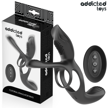 ADDICTED TOYS - DOUBLE PENIS RING WITH CLITORAL STIMULATOR - sexbliss - Foto 1