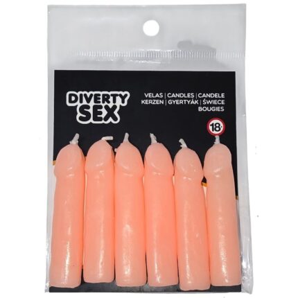 DIABLO PICANTE - 6 FLESH PENIS SHAPED CANDLES - sexbliss - Foto 1