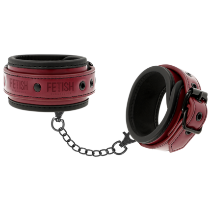 FETISH SUBMISSIVE DARK ROOM - VEGAN LEATHER ANKLE HANDCUFFS WITH NEOPRENE LINING - sexbliss - Foto 1