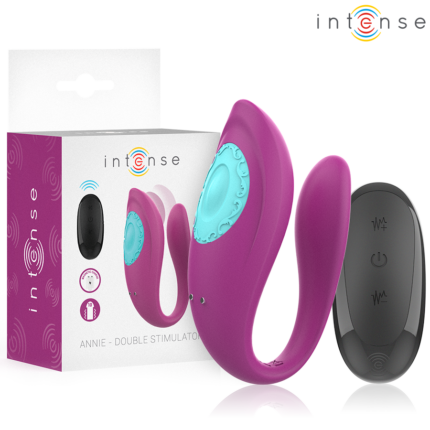 INTENSE - ANNIE U-SHAPED VIBRATOR AND STIMULATOR PURPLE REMOTE CONTROL - sexbliss - Foto 1