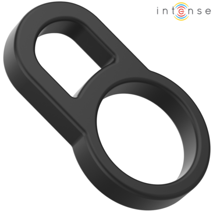 INTENSE - BOBBY DOUBLE SILICONE PENIS RING BLACK - sexbliss - Foto 1