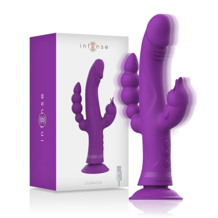 INTENSE - CASANOVA RABBIT SILICONE VIBRATOR TRIPLE MOTOR PURPLE - sexbliss - Foto 1
