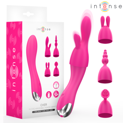 INTENSE - CHER VIBRATOR WITH 20 PATTERNS AND INTERCHANGEABLE HEADS - sexbliss - Foto 1
