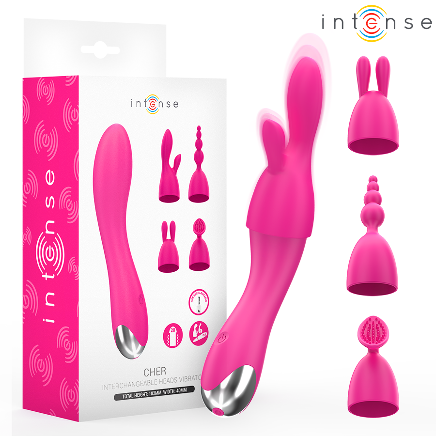 INTENSE - CHER VIBRATOR WITH 20 PATTERNS AND INTERCHANGEABLE HEADS - Foto 1 INTENSE - CHER VIBRATOR WITH 20 PATTERNS AND INTERCHANGEABLE HEADS - sexbliss - Foto 1