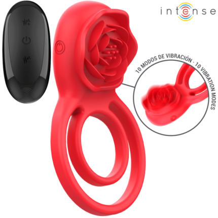 INTENSE - GAIL STIMULATOR ROSE 10 VIBRATIONS RED REMOTE CONTROL - sexbliss - Foto 1