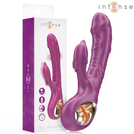 INTENSE - HALLE MULTIFUNCTION VIBRATOR WITH DOLPHIN STIMULATING TONGUE PURPLE - sexbliss - Foto 1