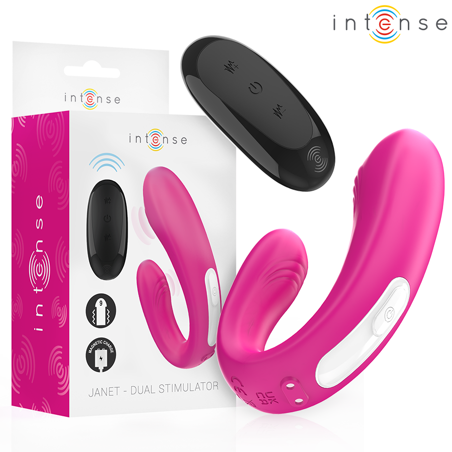 INTENSE - JANET DUAL U-SHAPED STIMULATOR AND VIBRATOR WITH REMOTE CONTROL PINK - Foto 1 INTENSE - JANET DUAL U-SHAPED STIMULATOR AND VIBRATOR WITH REMOTE CONTROL PINK - sexbliss - Foto 1